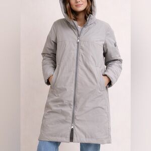 🩶🤍 Astrid Gray Quiet Luxury Coat EUR 44 Elegant Long Chic Winter✨‎